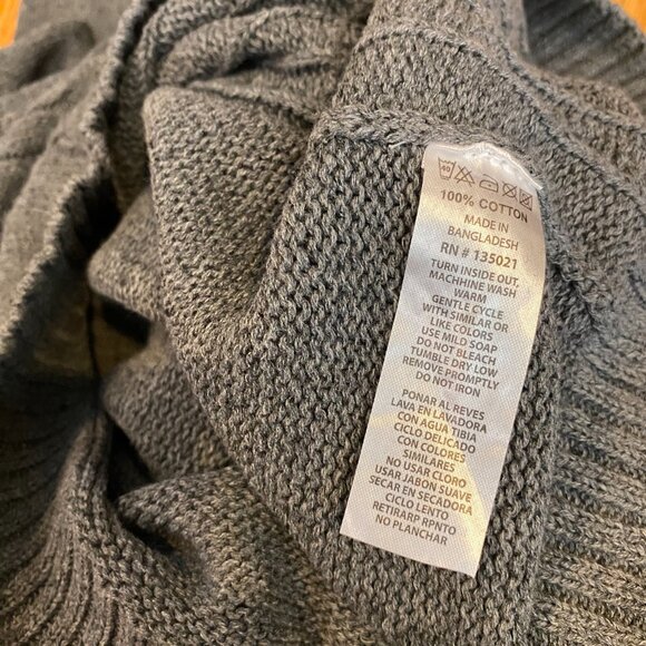 Kian D Los Angeles Quarter Button Mock Neck Large Sweater Elbow Patch NWT - Picture 7 of 9